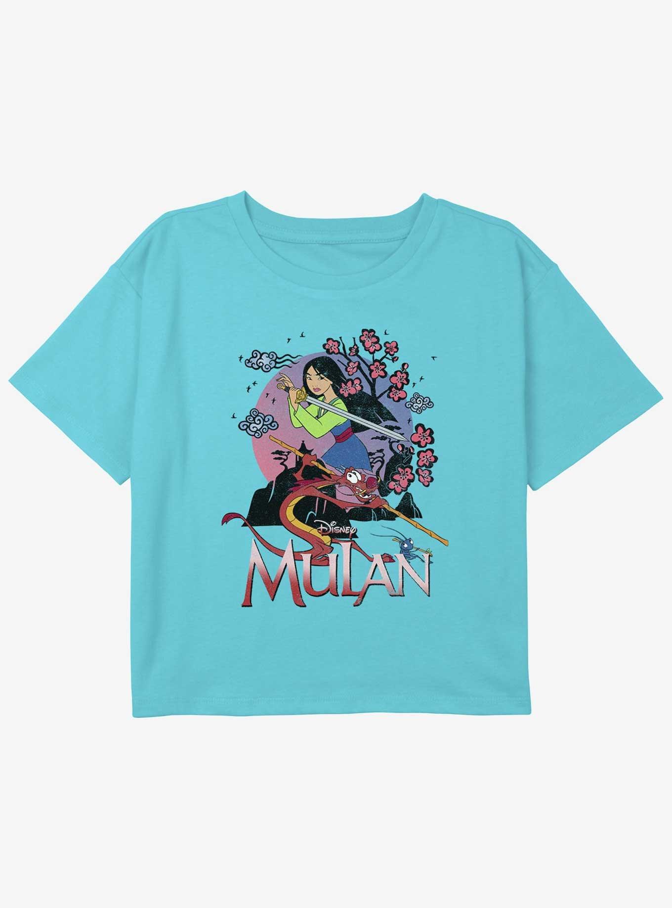 Disney Mulan Worth Fighting For Girls Youth Crop T-Shirt, BLUE, hi-res