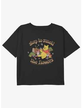 Disney Winnie The Pooh Smell The Flowers Girls Youth Crop T-Shirt, , hi-res