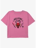 Stranger Things Hellfire Club Girls Youth Crop T-Shirt, PINK, hi-res