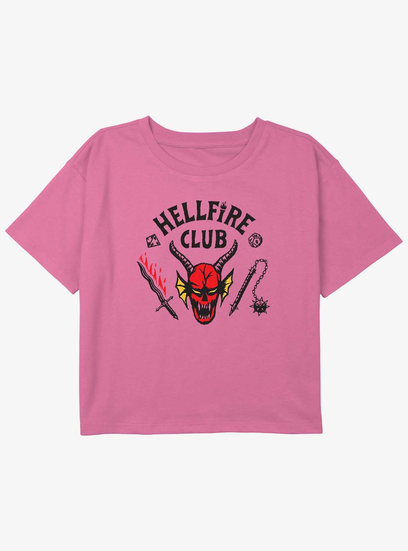 Stranger Things Hellfire Club Girls Youth Crop T-Shirt, , hi-res