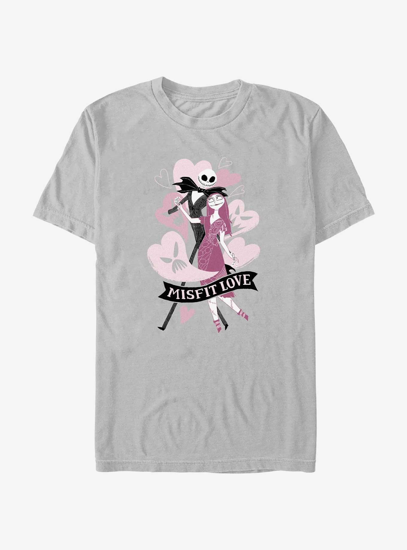 The Nightmare Before Christmas Jack & Sally Misfit Love Hearts T-Shirt