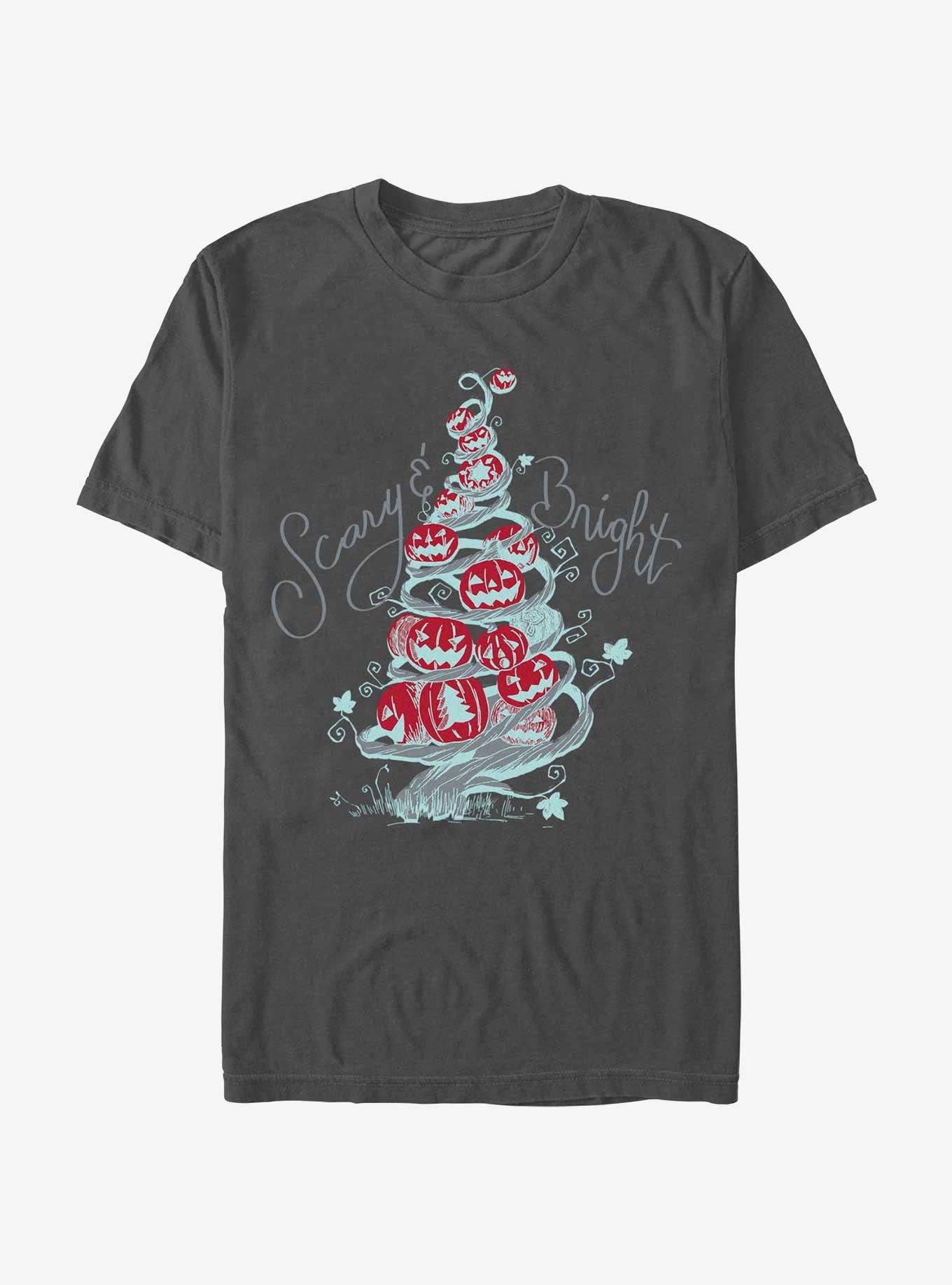 Disney The Nightmare Before Christmas Scary Bright Tree T-Shirt, CHARCOAL, hi-res