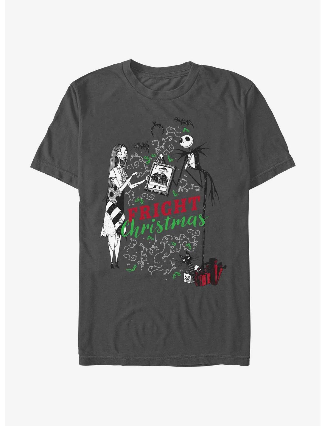 Disney The Nightmare Before Christmas Fright Christmas Jack & Sally T-Shirt, CHARCOAL, hi-res