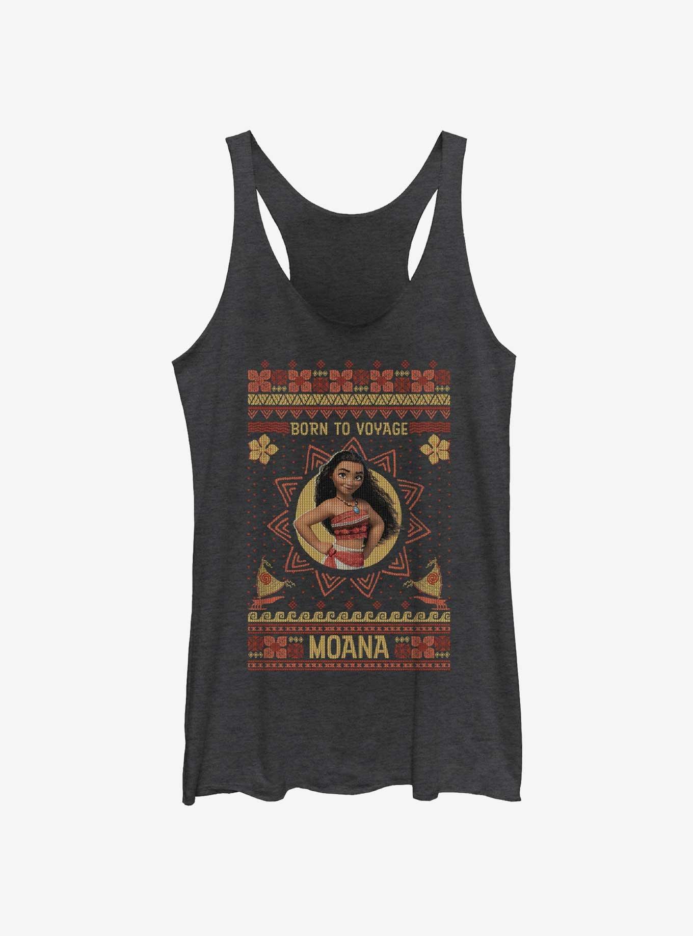 Disney Moana Ugly Holiday Girls Tank, BLK HTR, hi-res