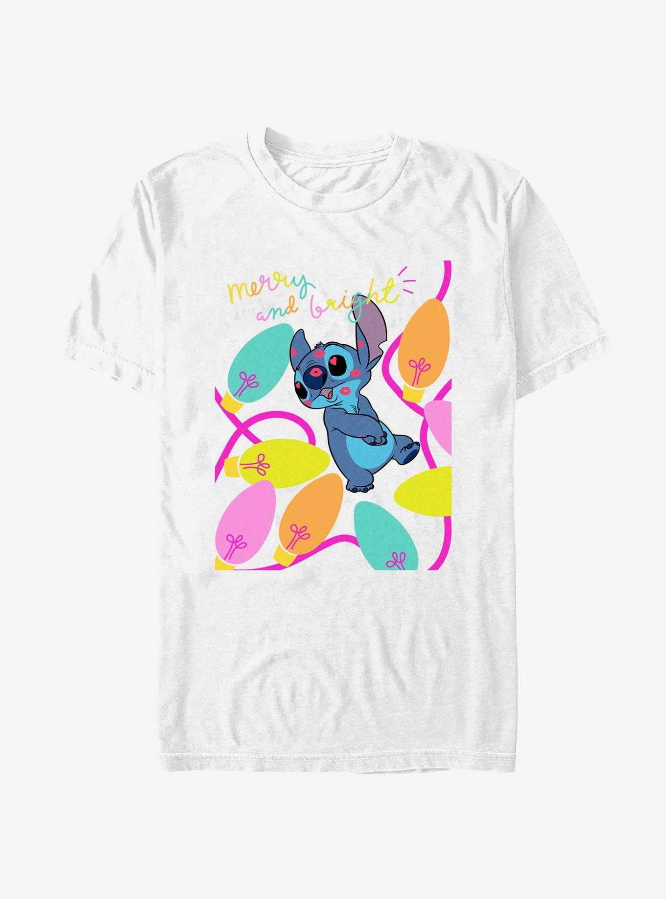 Disney Lilo Stitch Merry And Bright T Shirt WHITE Hot Topic