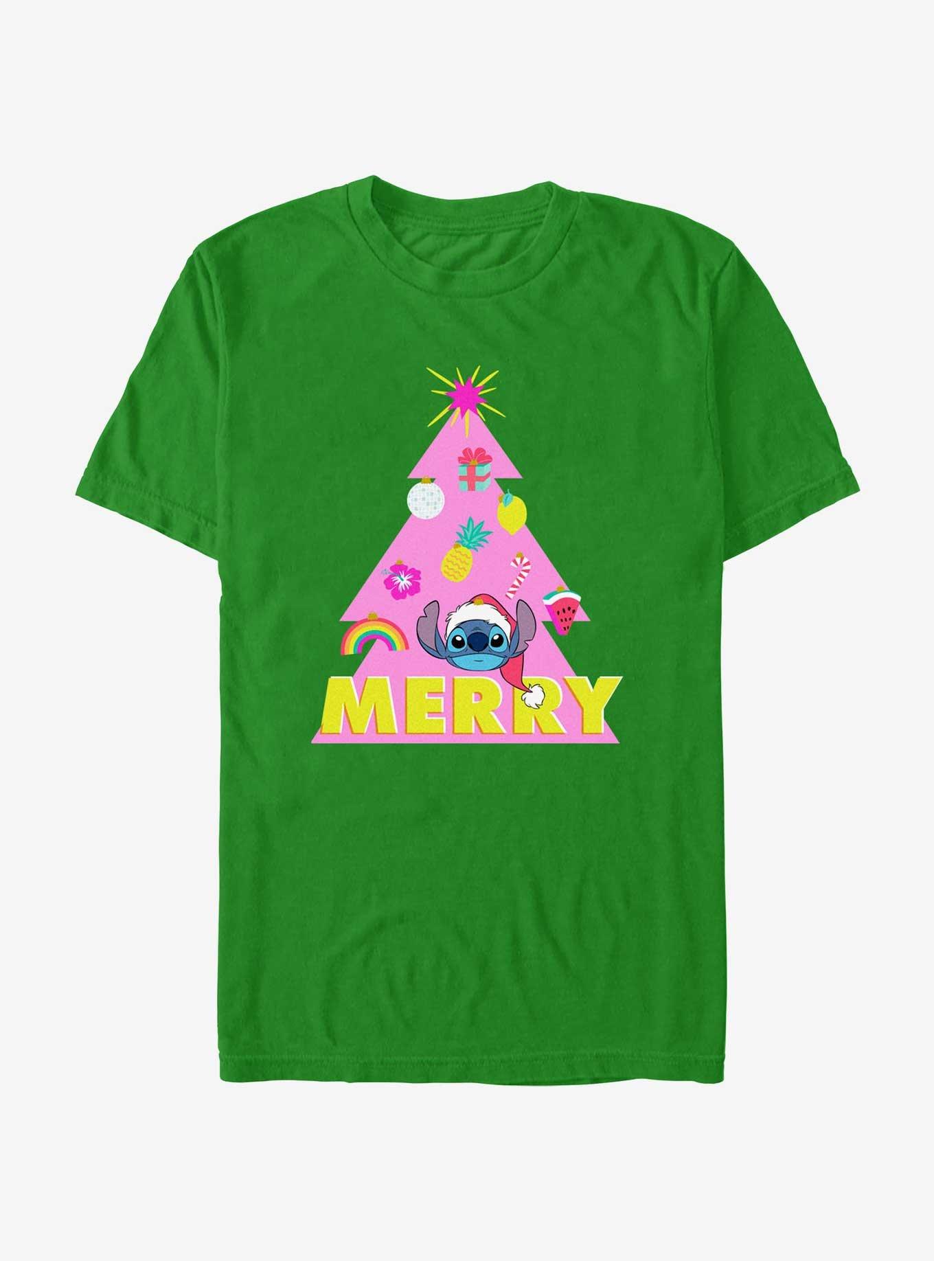 Disney Lilo & Stitch Merry Christmas Tree T-Shirt, KELLY, hi-res