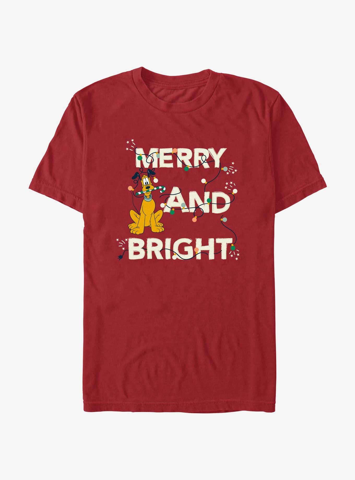 Disney Pluto Merry And Bright T-Shirt, CARDINAL, hi-res