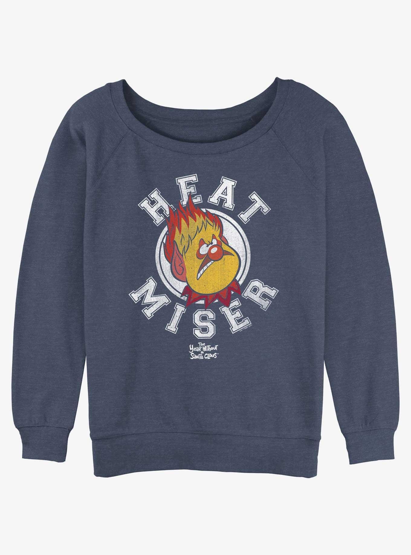 The Year Without a Santa Claus Heat Miser Collegiate Girls Slouchy Sweatshirt, BLUEHTR, hi-res