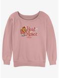 The Year Without a Santa Claus Heat Miser Badge Womens Slouchy Sweatshirt, DESERTPNK, hi-res