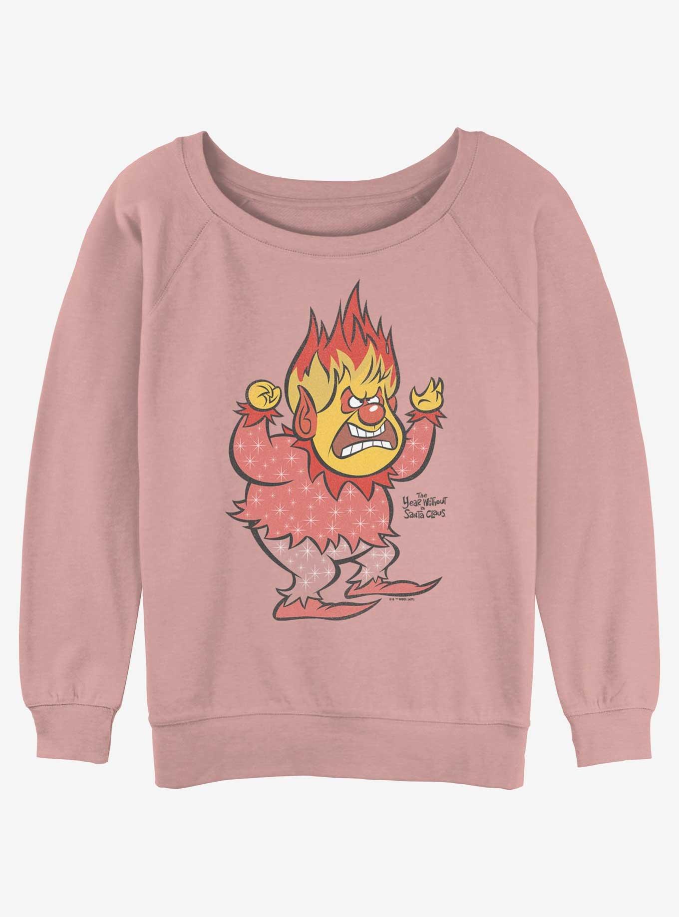The Year Without a Santa Claus Vintage Heat Miser Womens Slouchy Sweatshirt, DESERTPNK, hi-res
