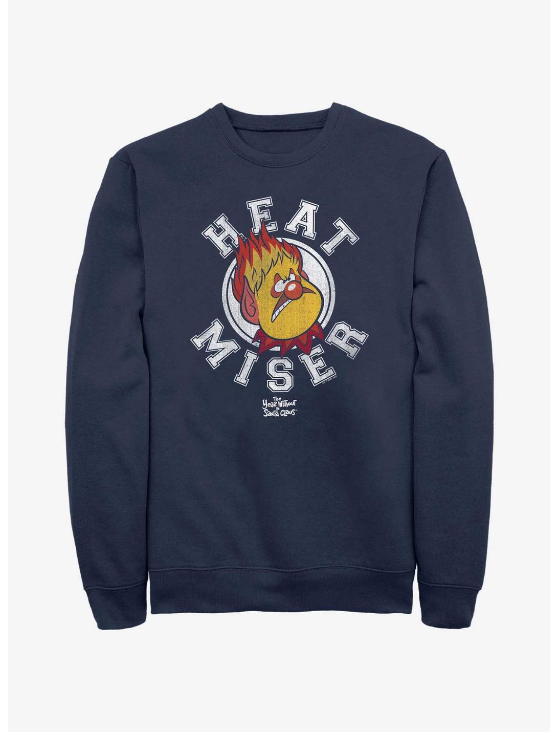The Year Without a Santa Claus Heat Miser Collegiate Sweatshirt, NAVY, hi-res