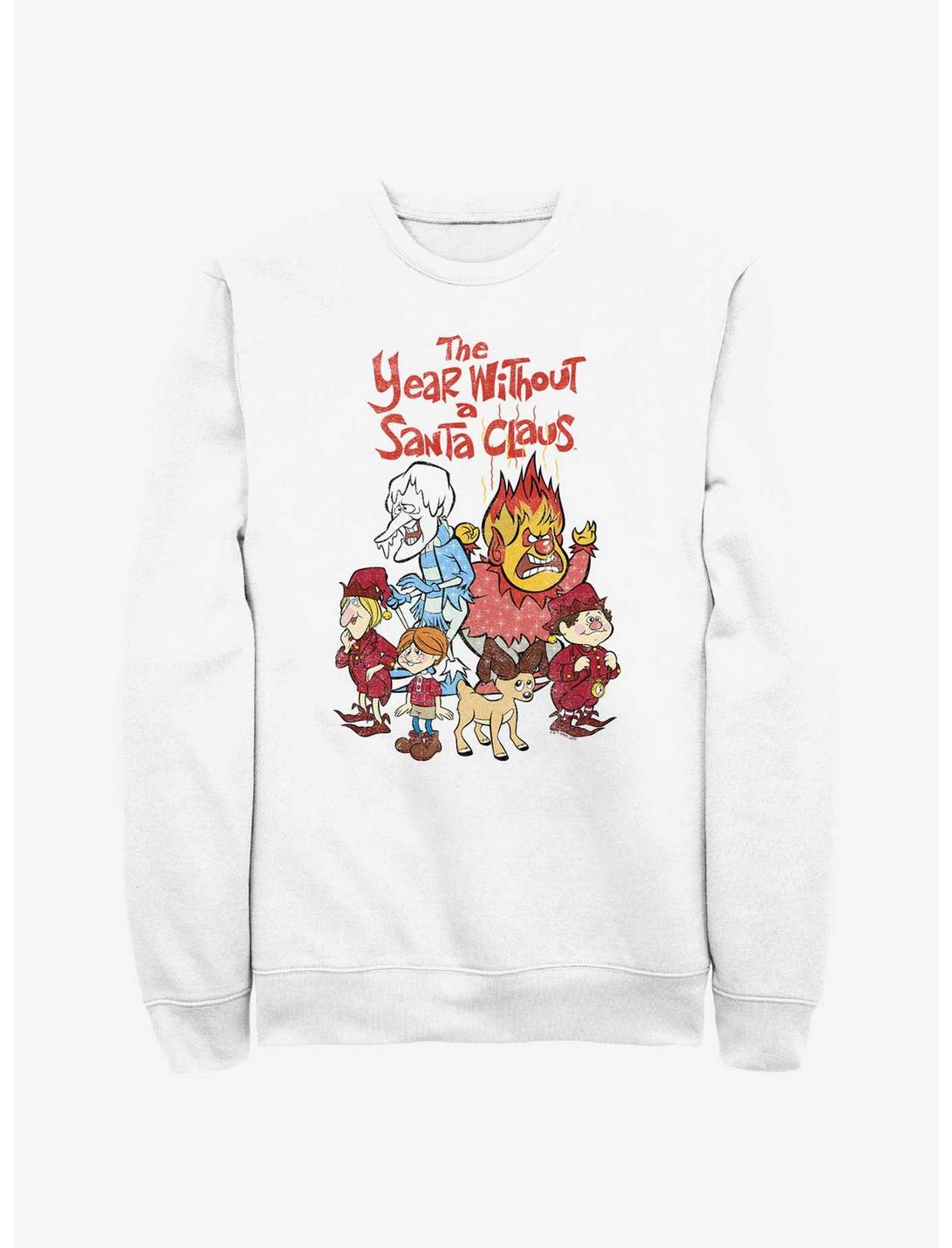 The Year Without a Santa Claus Logo Group Sweatshirt, WHITE, hi-res