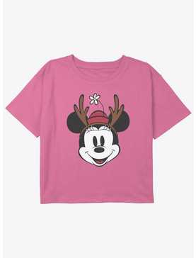 Disney Minnie Mouse Minnie Antlers Youth Girls Crop T-Shirt, , hi-res
