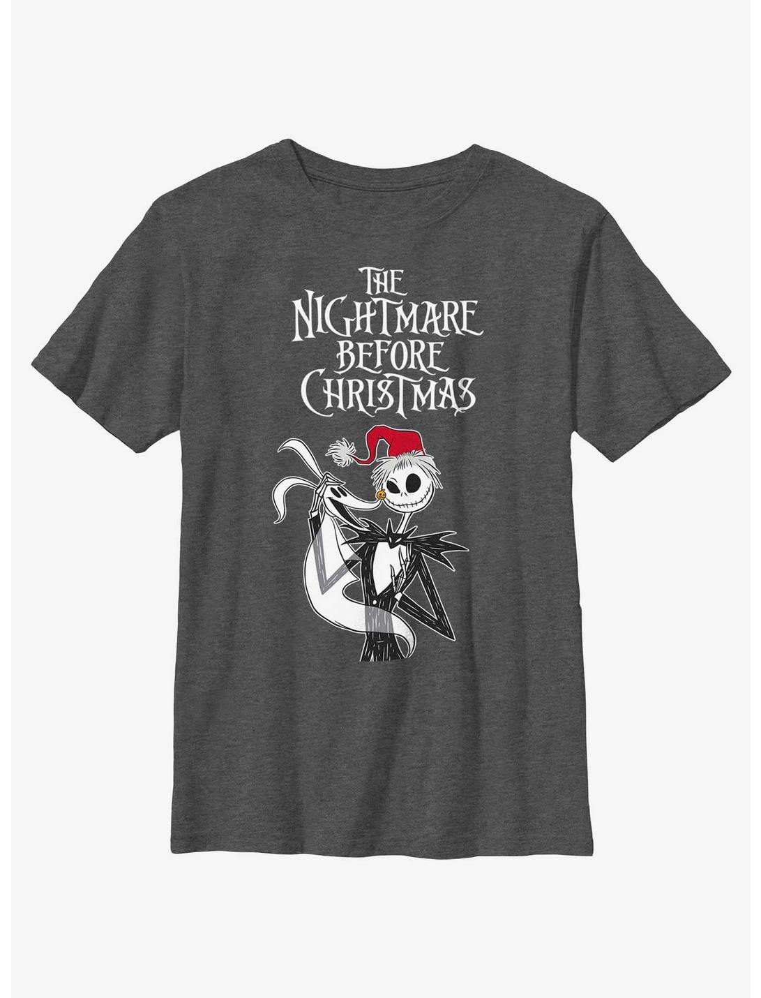 Disney Nightmare Before Christmas Jack & Zero Friendship Youth T-Shirt, CHAR HTR, hi-res
