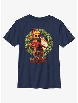 Disney Nightmare Before Christmas Peace On Earth Wreath Youth T-Shirt, , hi-res