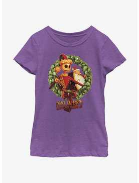 Disney Nightmare Before Christmas Peace On Earth Wreath Youth Girls T-Shirt, , hi-res