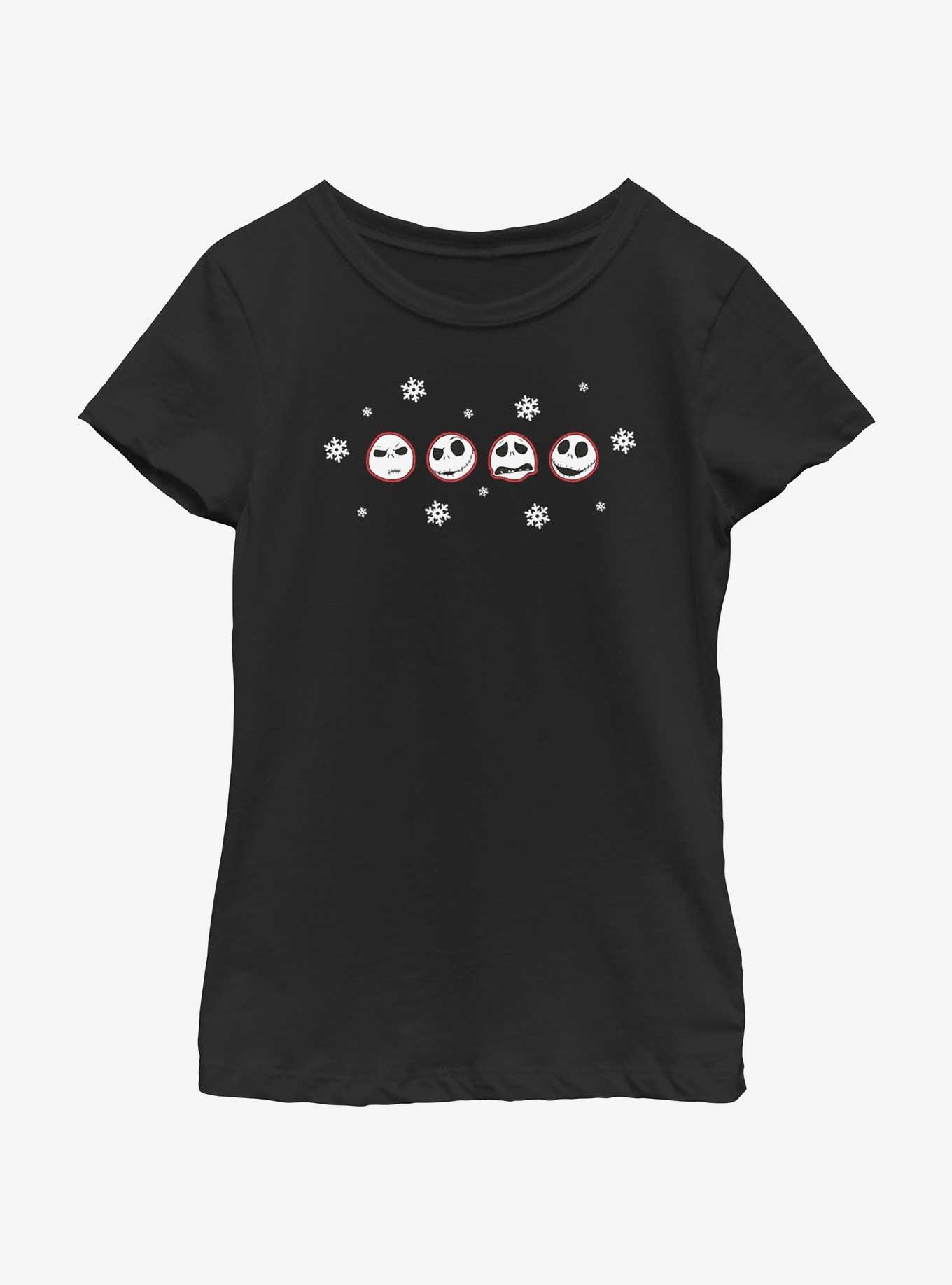 Disney Nightmare Before Christmas Jack Emotes Youth Girls T-Shirt, BLACK, hi-res