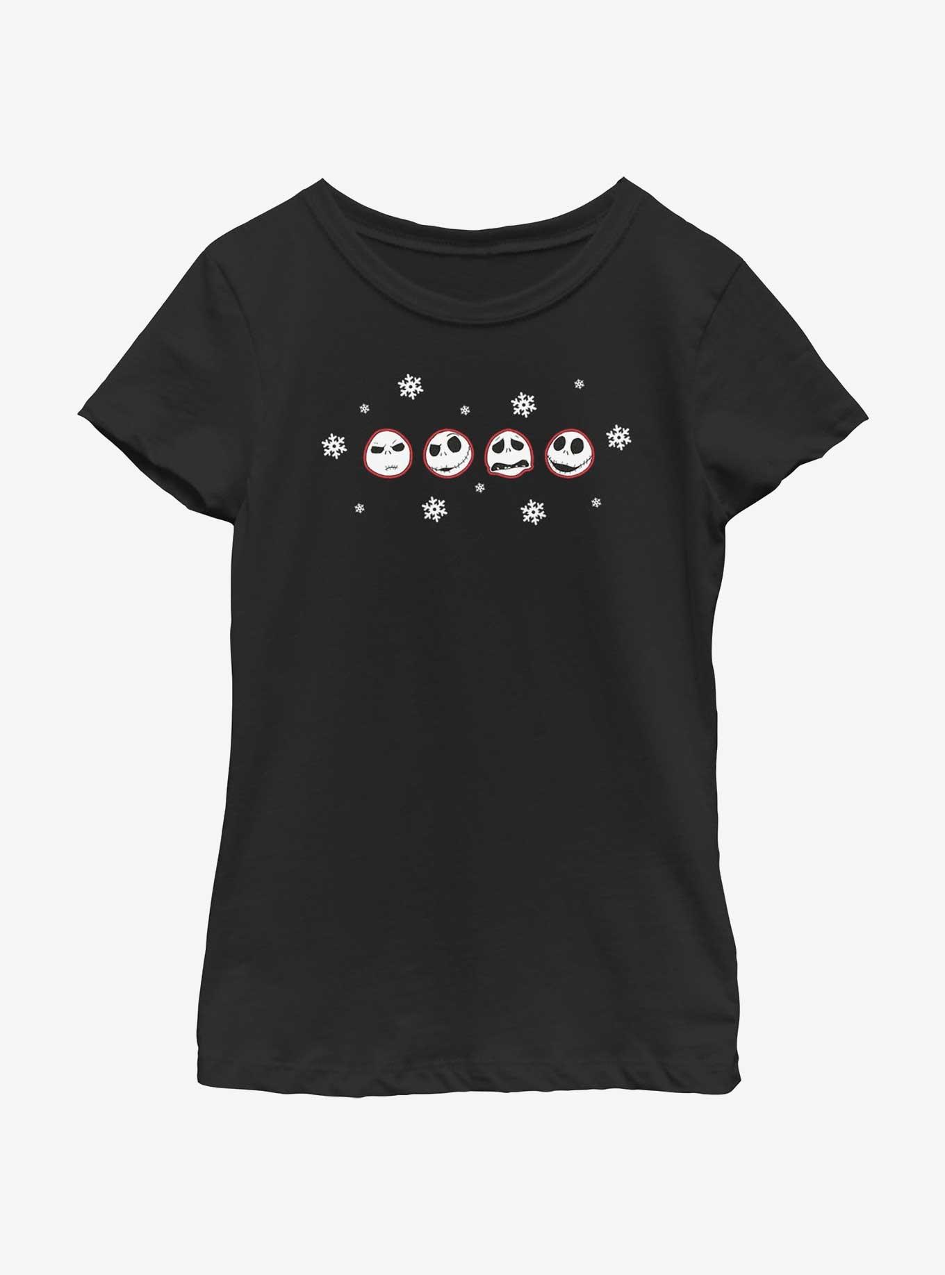 Disney Nightmare Before Christmas Jack Emotes Youth Girls T-Shirt, BLACK, hi-res