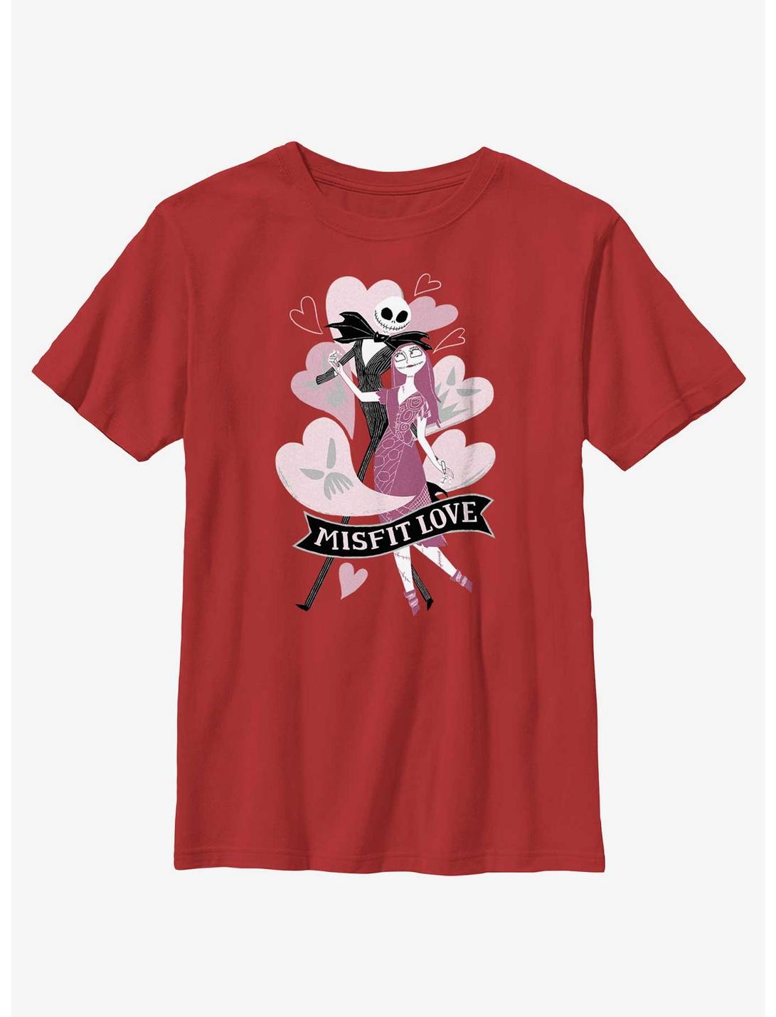Disney Nightmare Before Christmas Misfit Love Youth T-Shirt, RED, hi-res