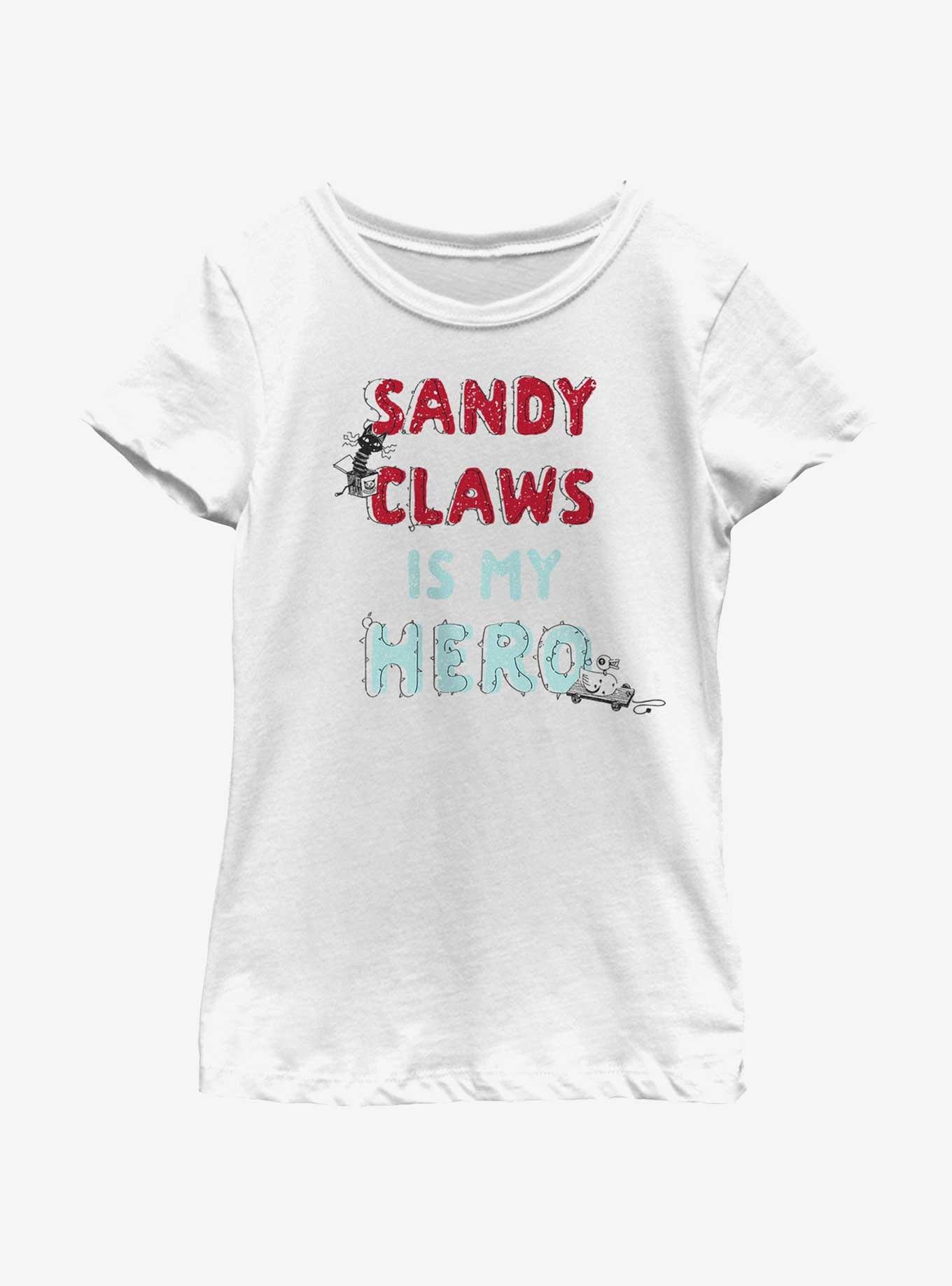 Disney Nightmare Before Christmas My Hero Sandy Claws Youth Girls T-Shirt, WHITE, hi-res