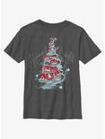 Disney Nightmare Before Christmas Scary & Bright Tree Youth T-Shirt, CHAR HTR, hi-res
