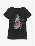 Disney Nightmare Before Christmas Scary & Bright Tree Youth Girls T-Shirt, BLACK, hi-res