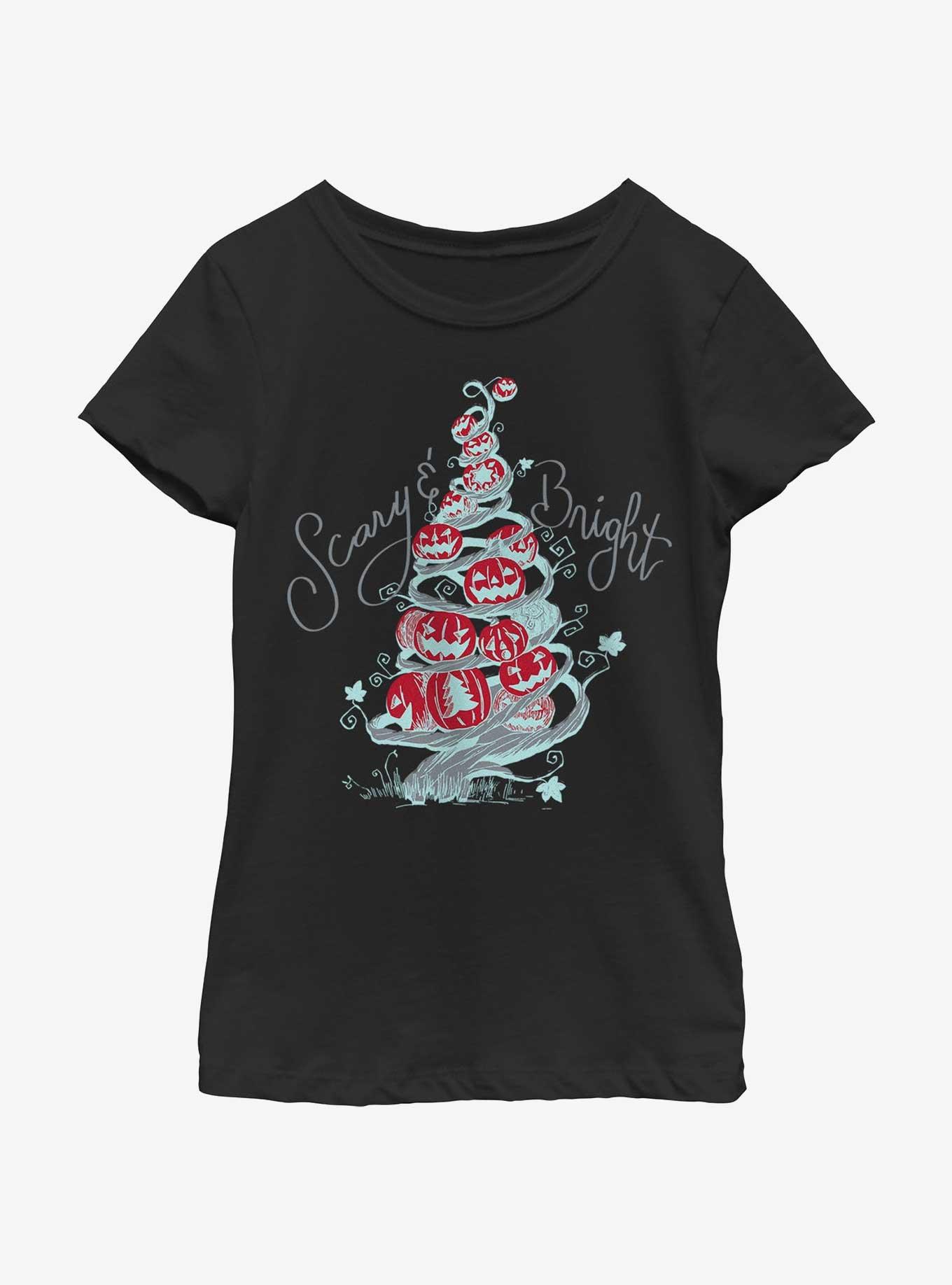 Disney Nightmare Before Christmas Scary & Bright Tree Youth Girls T-Shirt, , hi-res