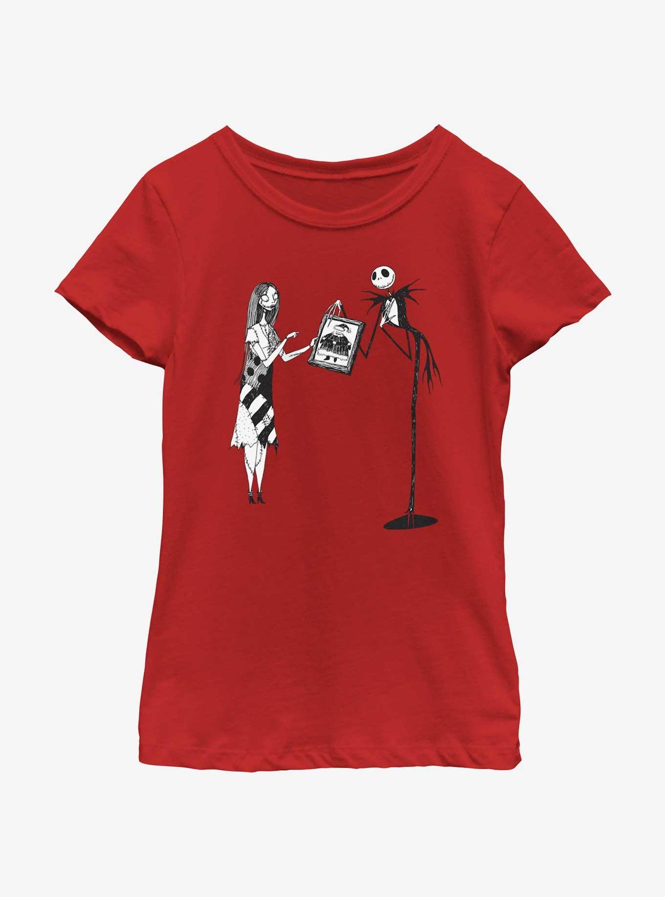 Disney Nightmare Before Christmas Sally & Jack Sandy Claws Youth Girls T-Shirt, , hi-res