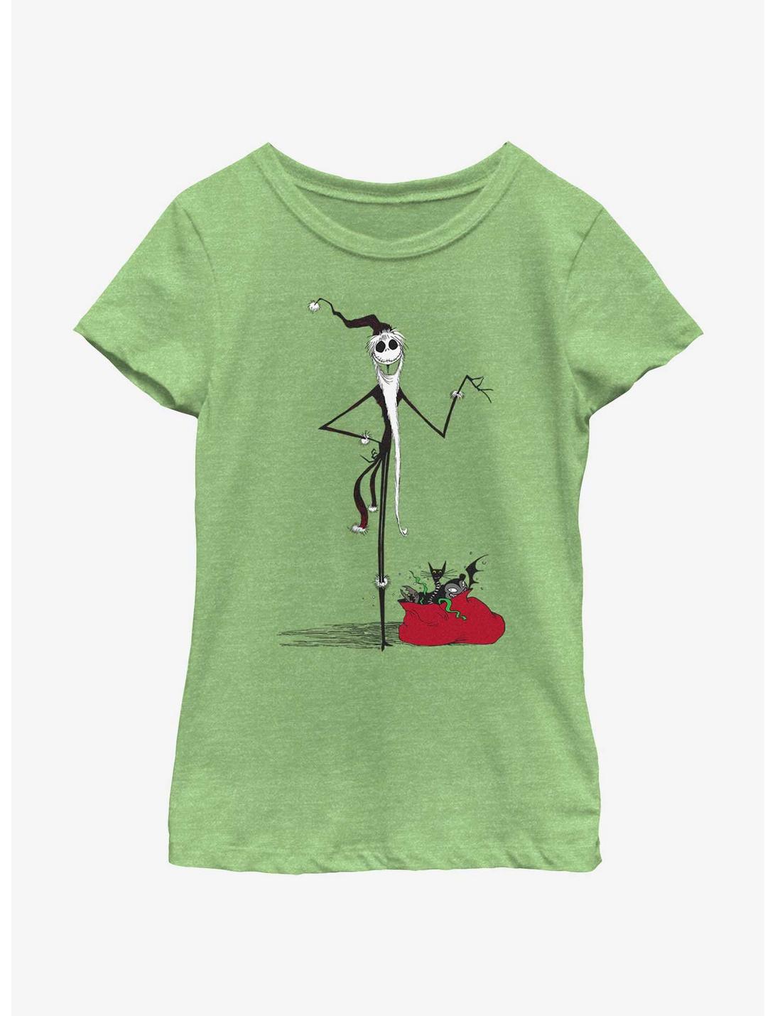 Disney Nightmare Before Christmas Sandy Claws Jack Youth Girls T-Shirt, GRN APPLE, hi-res