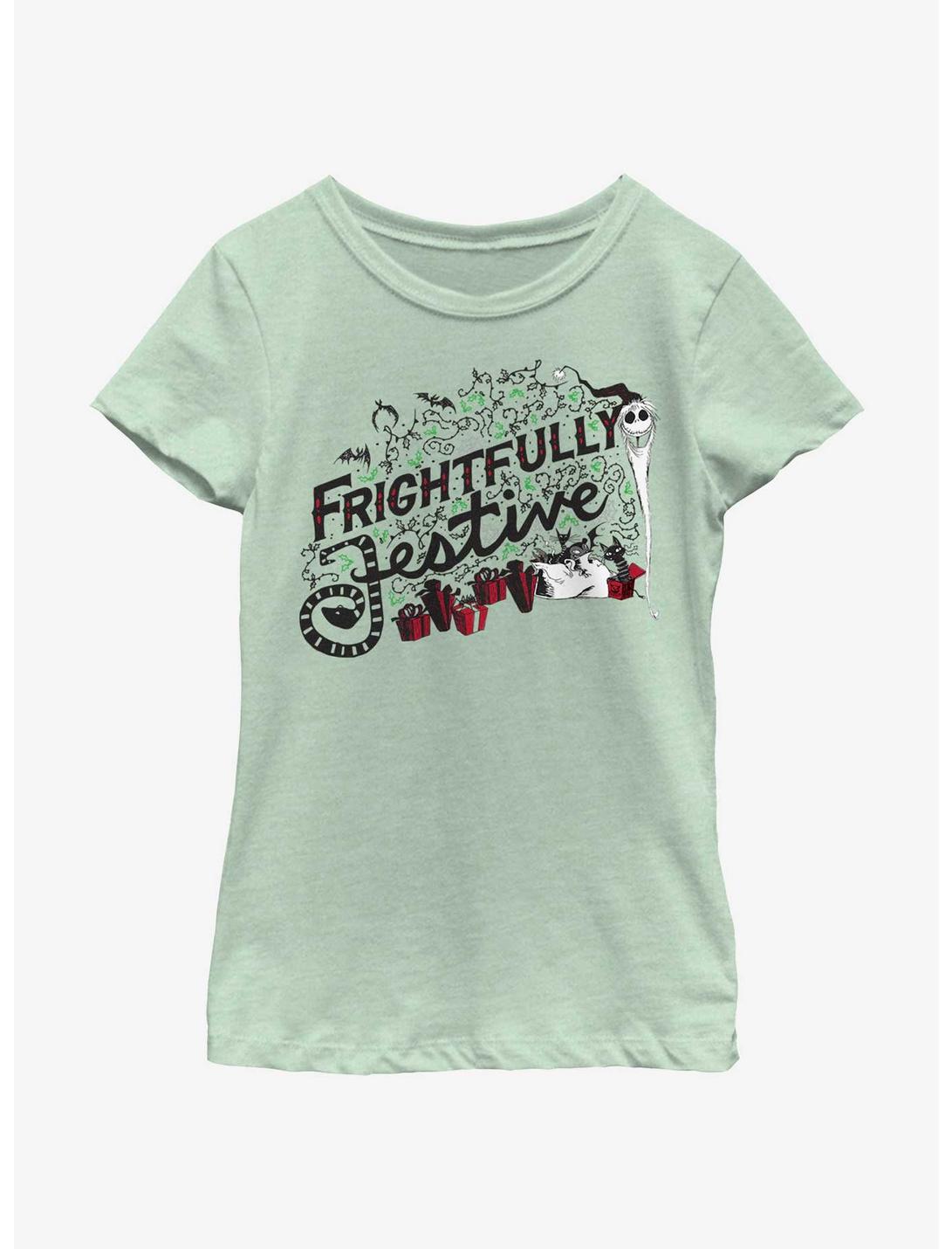 Disney Nightmare Before Christmas Frightfully Festive Youth Girls T-Shirt, MINT, hi-res