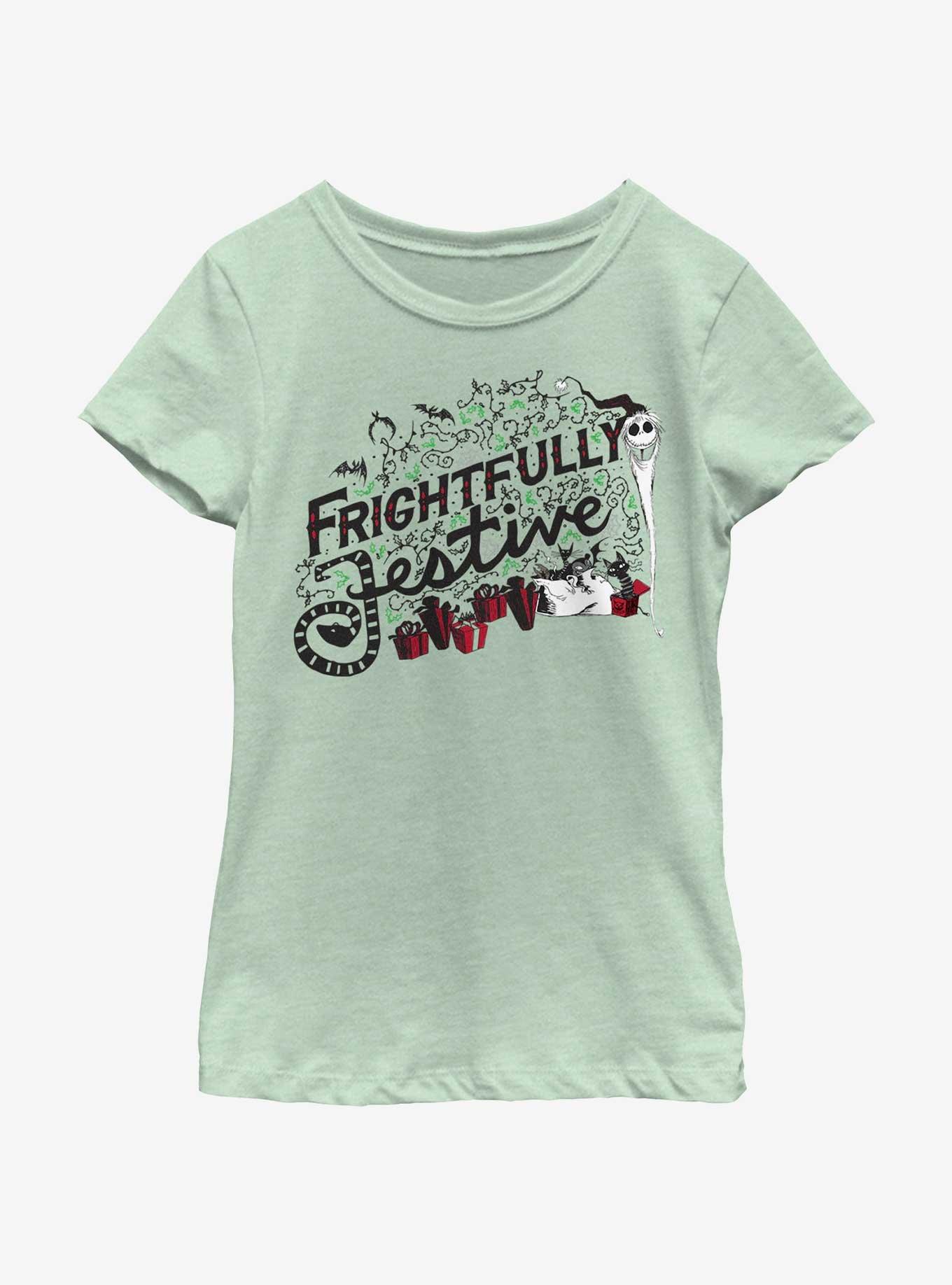 Disney Nightmare Before Christmas Frightfully Festive Youth Girls T-Shirt, , hi-res