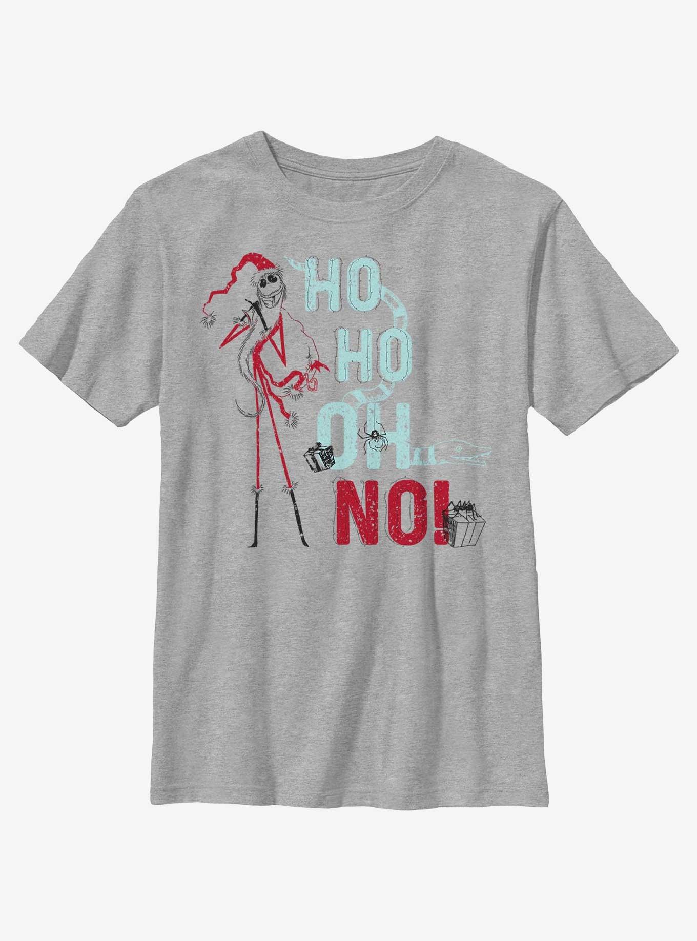 Disney Nightmare Before Christmas Ho Ho Oh No Youth T-Shirt, ATH HTR, hi-res