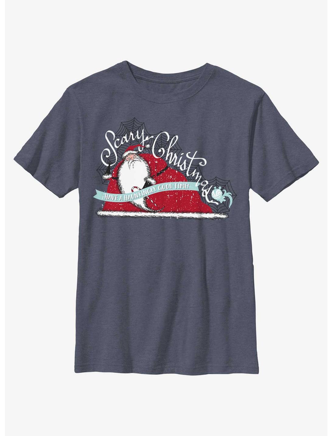 Disney Nightmare Before Christmas Scary Christmas Youth T-Shirt, NAVY HTR, hi-res