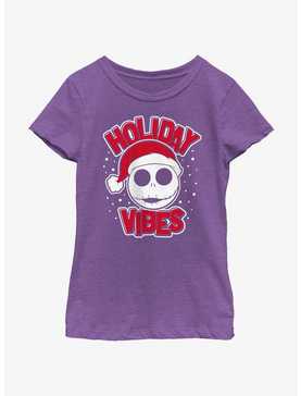 Disney Nightmare Before Christmas Holiday Vibes Jack Youth Girls T-Shirt, , hi-res