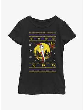 Disney Nightmare Before Christmas Jack Ugly Holidays Style Youth Girls T-Shirt, , hi-res