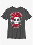 Disney Nightmare Before Christmas Holiday Vibes Jack Youth T-Shirt, CHAR HTR, hi-res