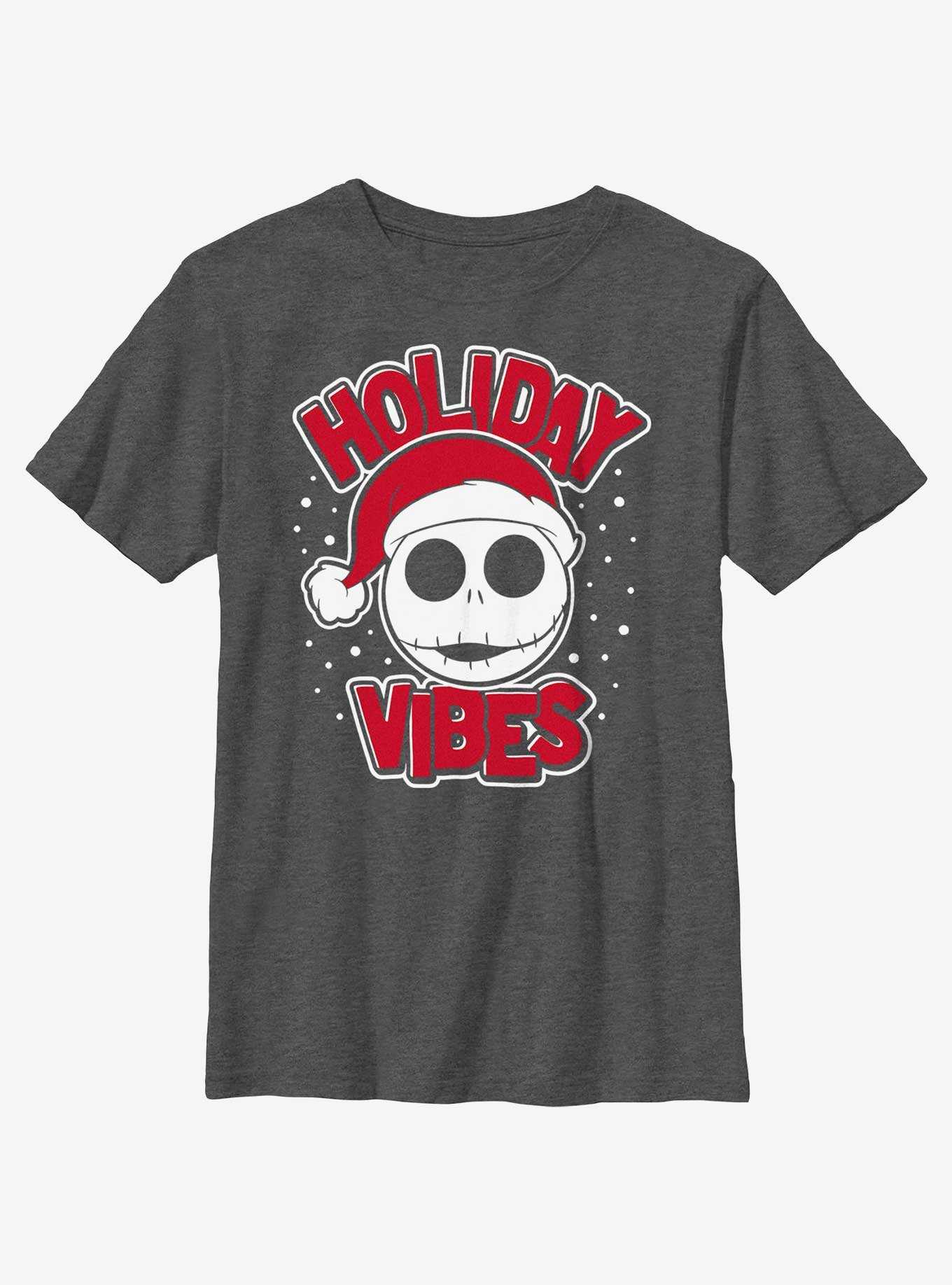 Disney Nightmare Before Christmas Holiday Vibes Jack Youth T-Shirt, , hi-res