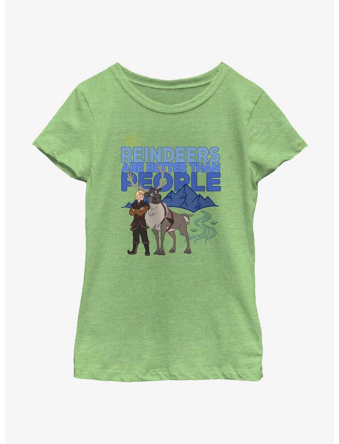 Disney Frozen Reindeers Are Better Than People Youth Girls T-Shirt, GRN APPLE, hi-res