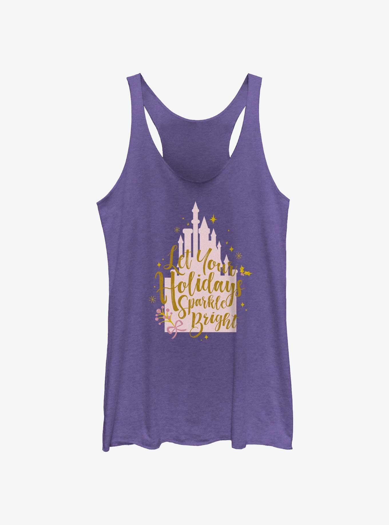 Disney Princesses Holidays Sparkle Bright Womens Tank Top, PUR HTR, hi-res