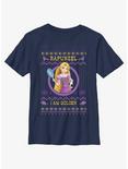 Disney Princesses Rapunzel Ugly Holiday Youth T-Shirt, NAVY, hi-res