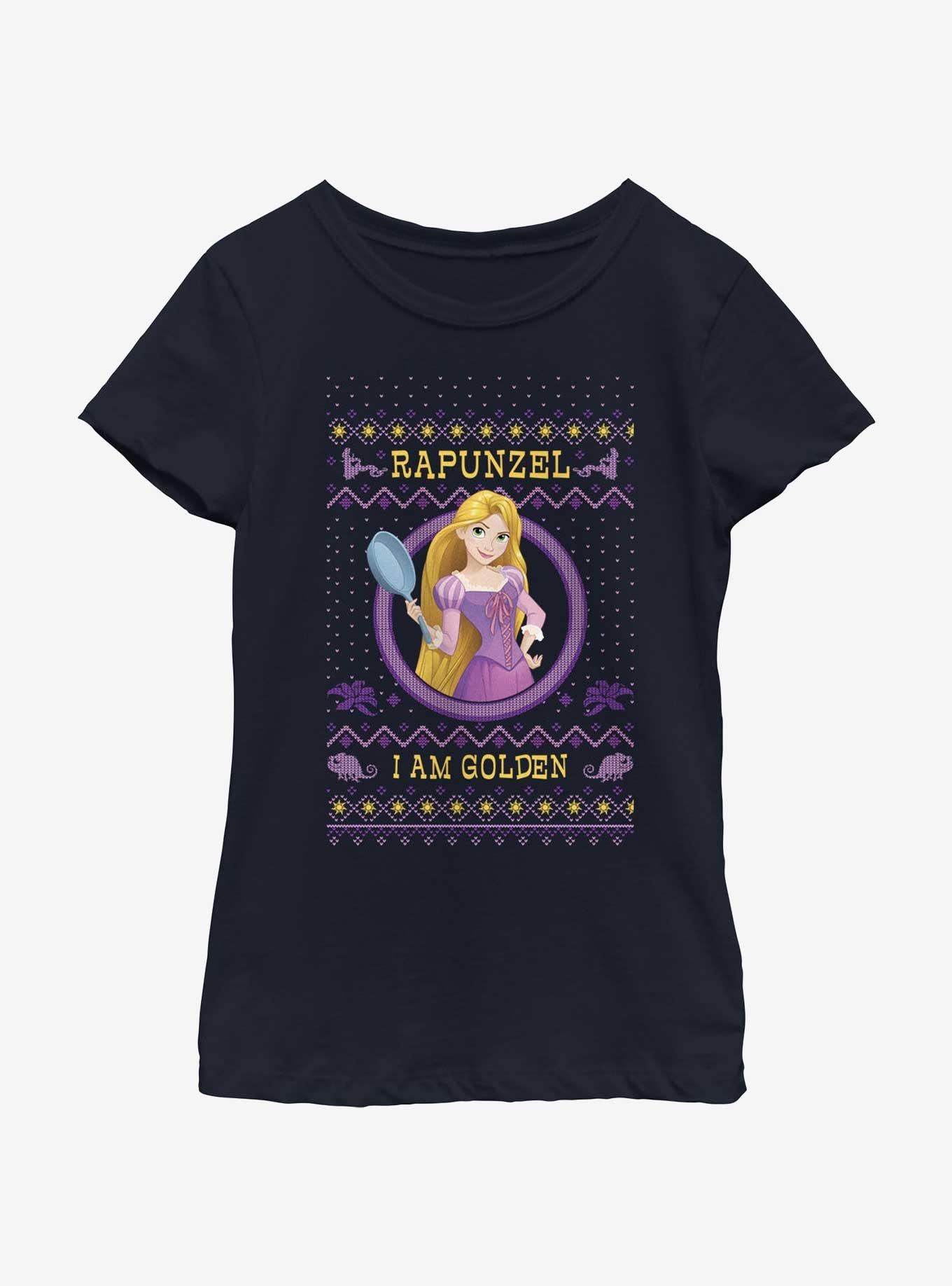 Disney Princesses Rapunzel Ugly Holiday Youth Girls T-Shirt, , hi-res