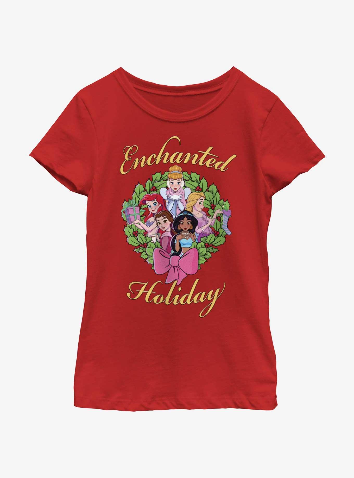 Disney Princesses Enchanted Holiday Youth Girls T-Shirt, , hi-res