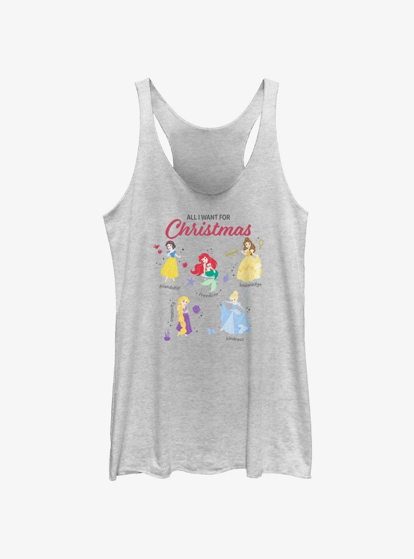 Disney Princesses Quality Wishlist Womens Tank Top, WHITE HTR, hi-res