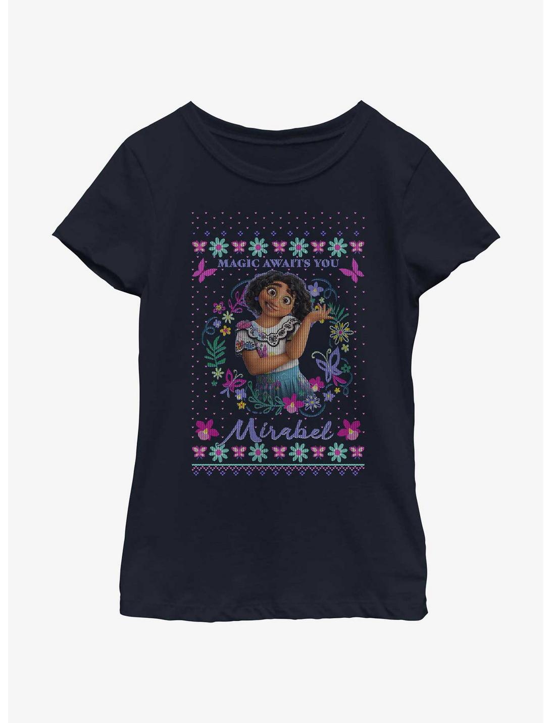 Disney Encanto Mirabel Ugly Holiday Youth Girls T-Shirt, NAVY, hi-res