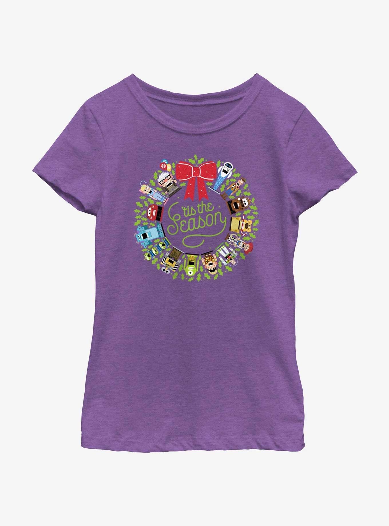 Disney Pixar Wreath Youth Girls T-Shirt, PURPLE BERRY, hi-res