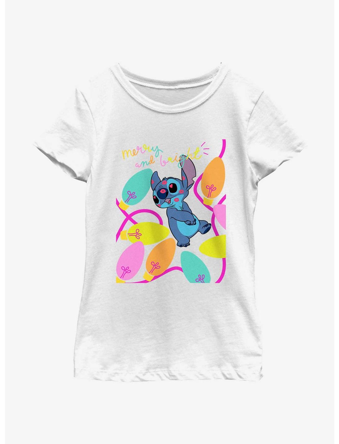 Disney Lilo & Stitch Merry And Bright Youth Girls T-Shirt, WHITE, hi-res