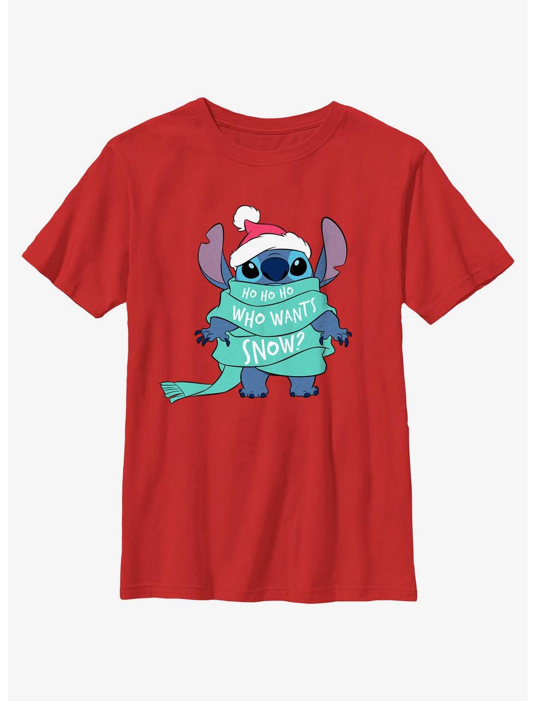 Disney Lilo & Stitch Who Wants Snow Youth T-Shirt, RED, hi-res
