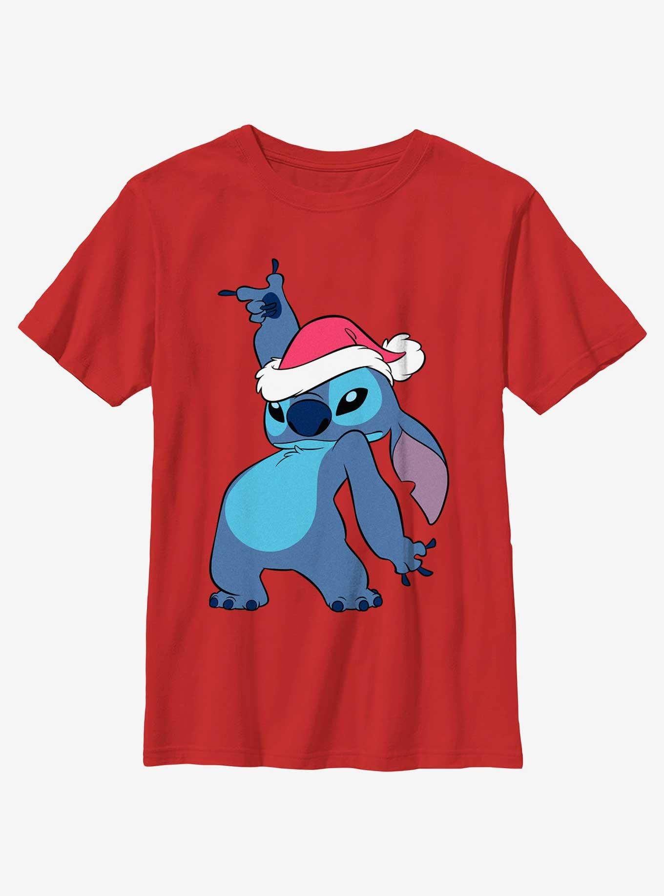 Disney Lilo & Stitch Santa Hat Youth T-Shirt, , hi-res