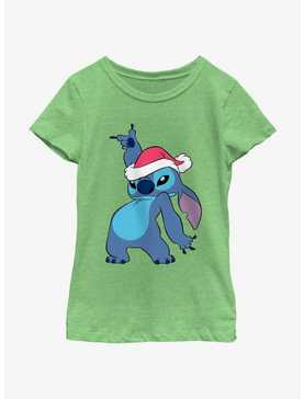 Disney Lilo & Stitch Santa Hat Youth Girls T-Shirt, , hi-res