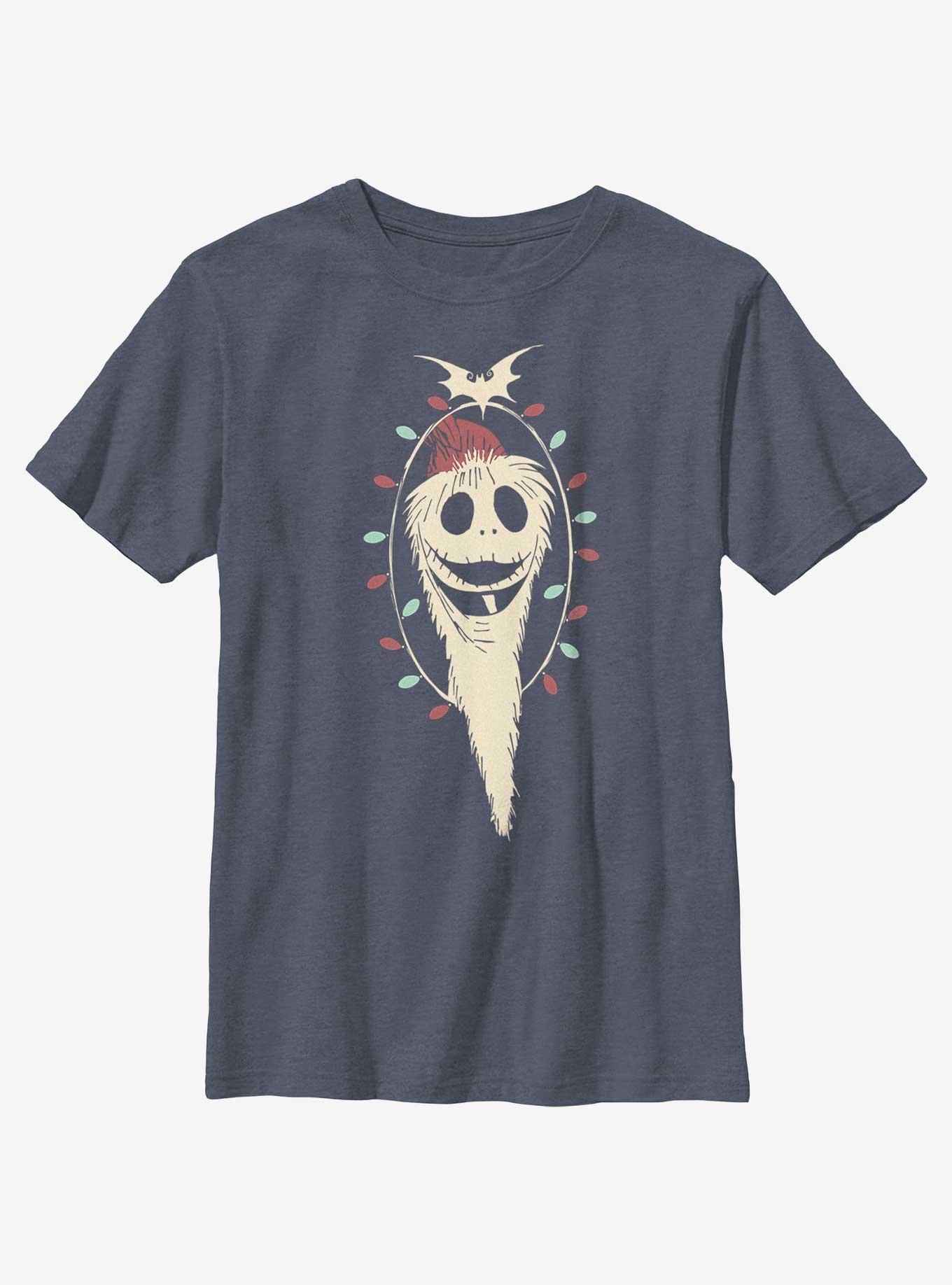 Disney Nightmare Before Christmas Sandy Jack Lights Youth T-Shirt, NAVY HTR, hi-res